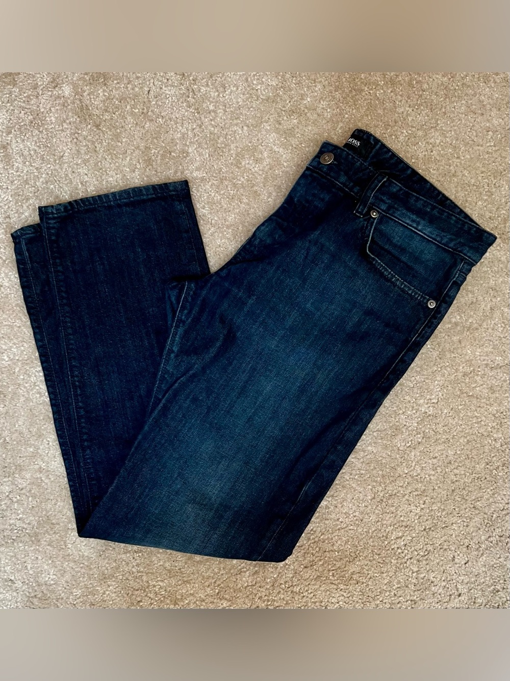 BOSS by Hugo Boss Men’s Dark Wash Stretch Cotton Blend Jeans